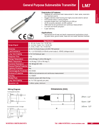 Thumbnail of document Data Sheet - LM7 General Purpose Submersible Pressure Transmitter